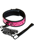 Collar de vinilo ajustable de color rosa Sinful