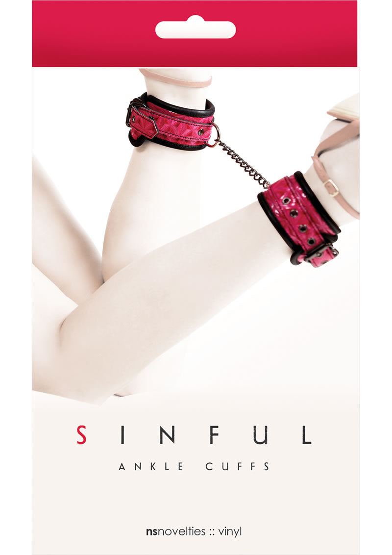 Sinful Ankle Cuffs Pink Adjustable