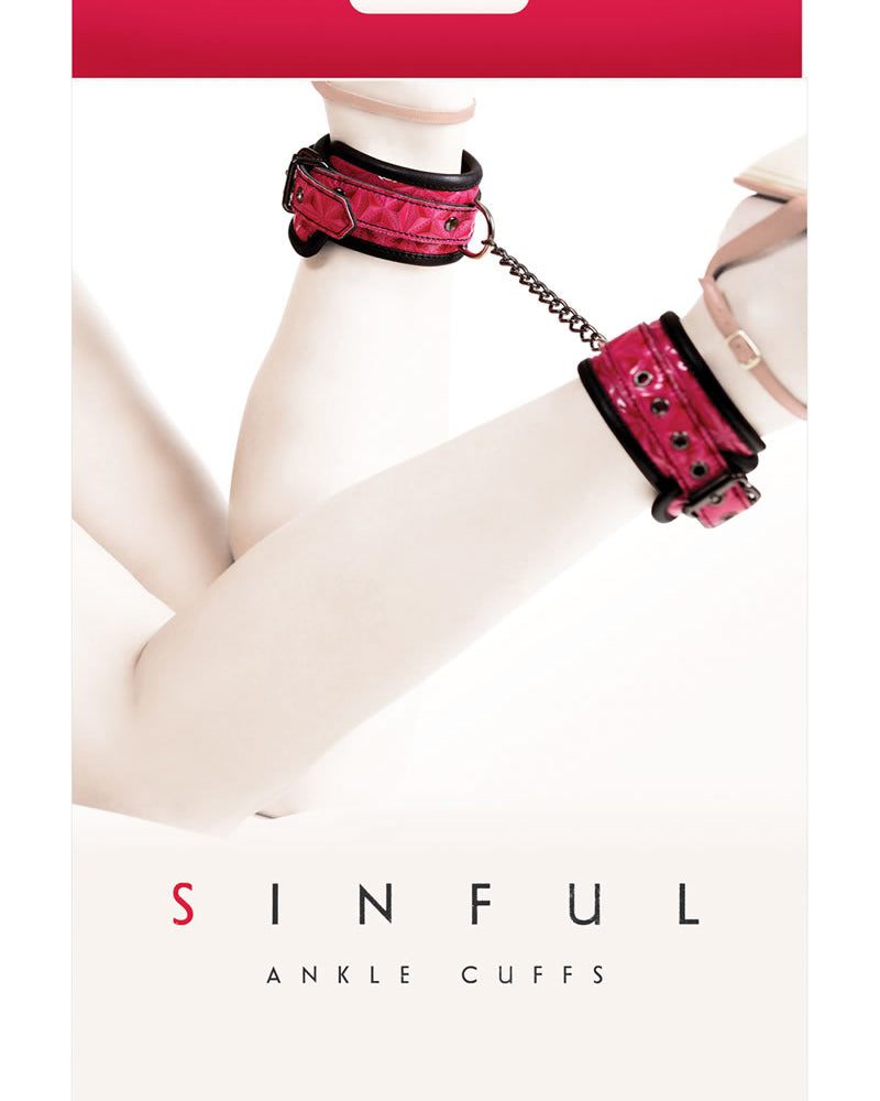 Esposas de tobillo ajustables de color rosa pecaminoso