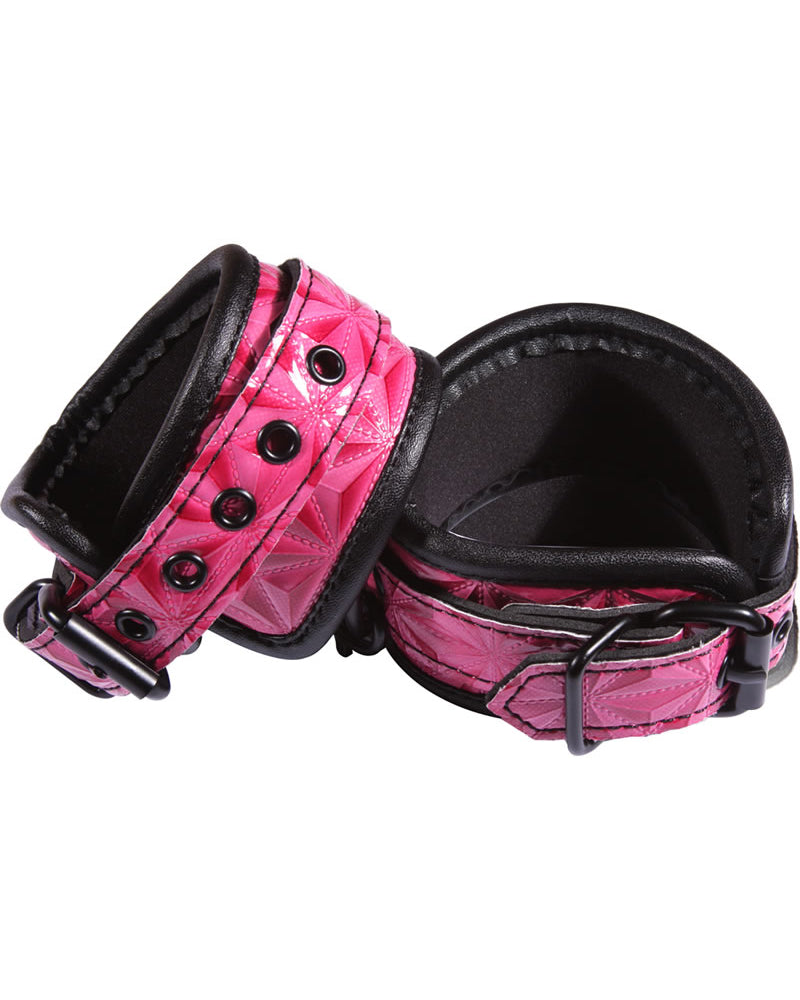 Esposas de tobillo ajustables de color rosa pecaminoso