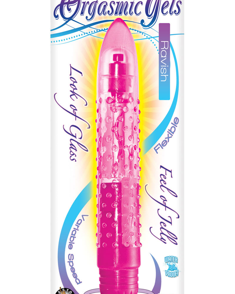 Vibrador de gelatina Ravish Jelly de gel orgásmico iluminador, resistente al agua, color rosa, 6,5 pulgadas