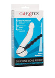 Penetrador doble de silicona Love Rider con cuentas, color negro