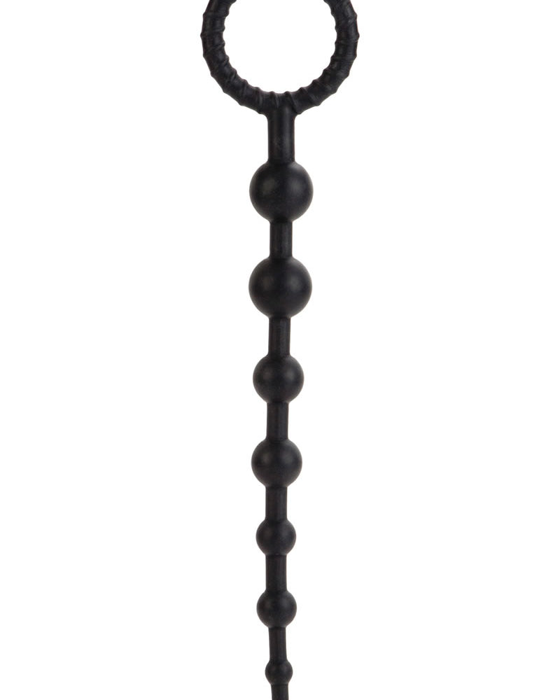 Booty Call X-10 Silicone Anal Beads Black 8 Inch