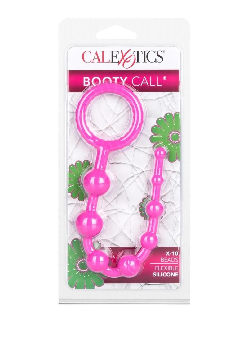 Cuentas anales de silicona Booty Call X-10 de 8 pulgadas de color rosa