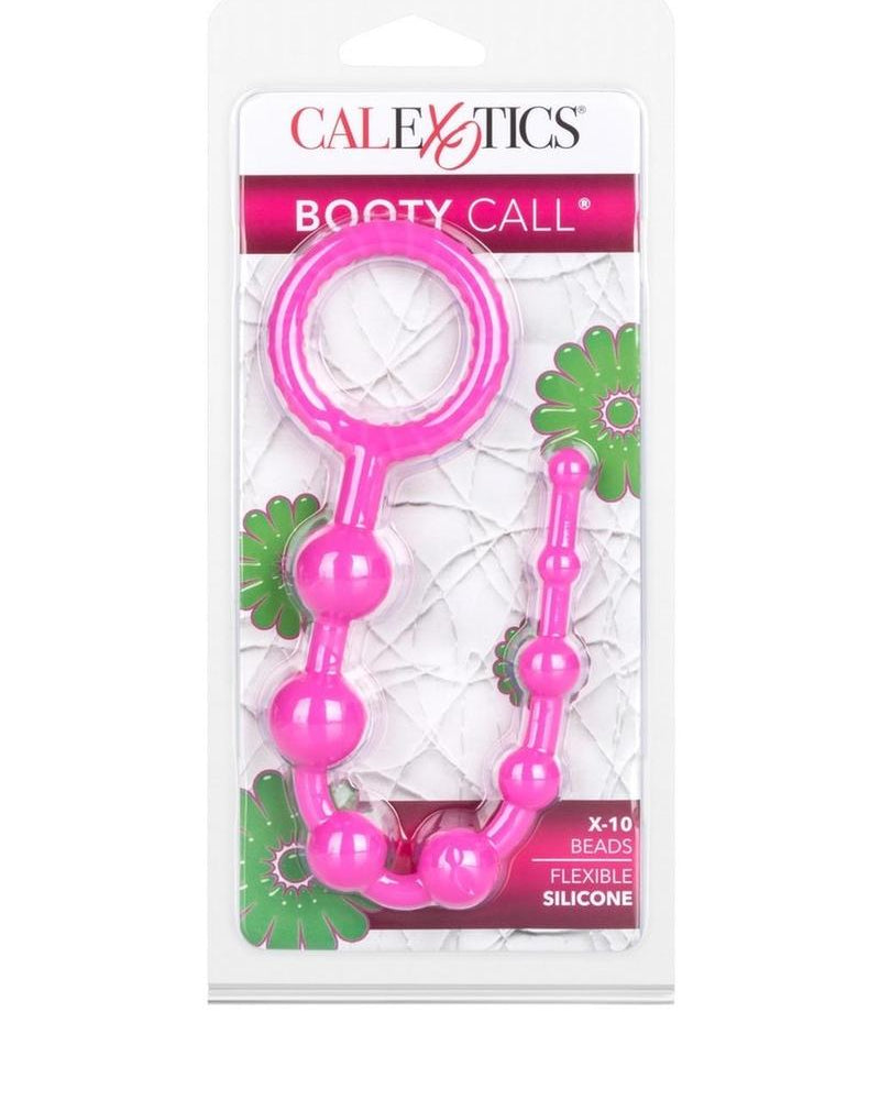 Booty Call X-10 Silicone Anal Beads Pink 8 Inch