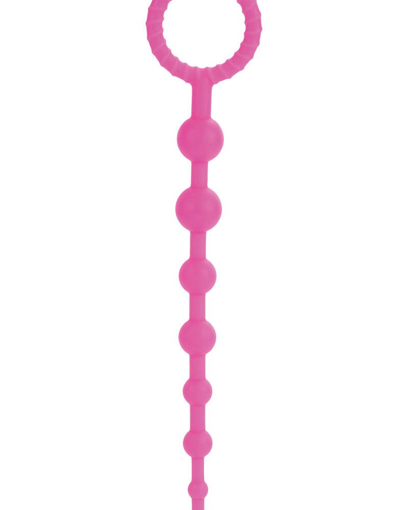 Booty Call X-10 Silicone Anal Beads Pink 8 Inch
