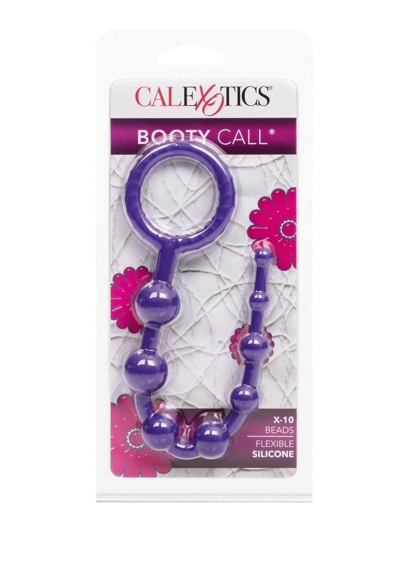 Cuentas anales de silicona Booty Call X-10 de 8 pulgadas en color morado