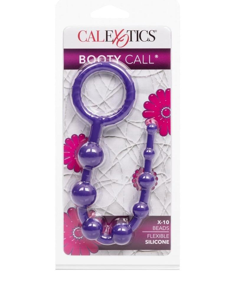 Booty Call X-10 Silicone Anal Beads Purple 8 Inch