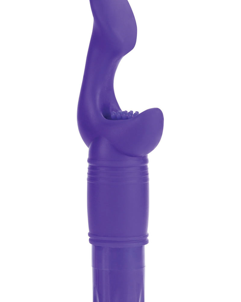 Vibrador personal de silicona con doble motor, resistente al agua, morado