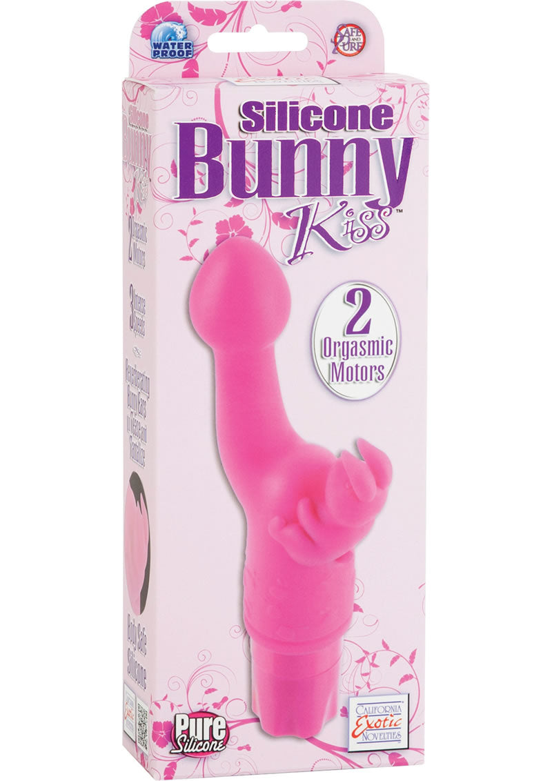 Vibrador de silicona Bunny Kiss con doble motor, resistente al agua, color rosa