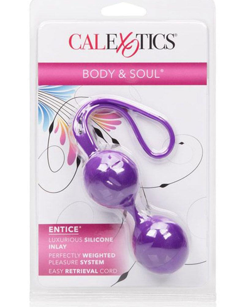 Bolas Kegel de silicona Body and Soul Entice de color morado