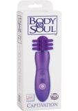 Masajeador giratorio de silicona Body and Soul Captivation de 7,5 pulgadas, color morado