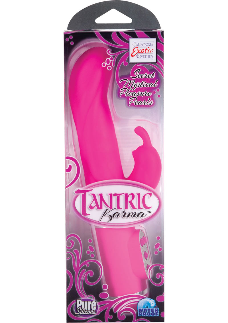 Vibrador de silicona Tantric Karma resistente al agua color rosa