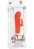 Posh 10 Function Pocket Pleaser Silicone Vibrator Waterproof Orange 4 Inch