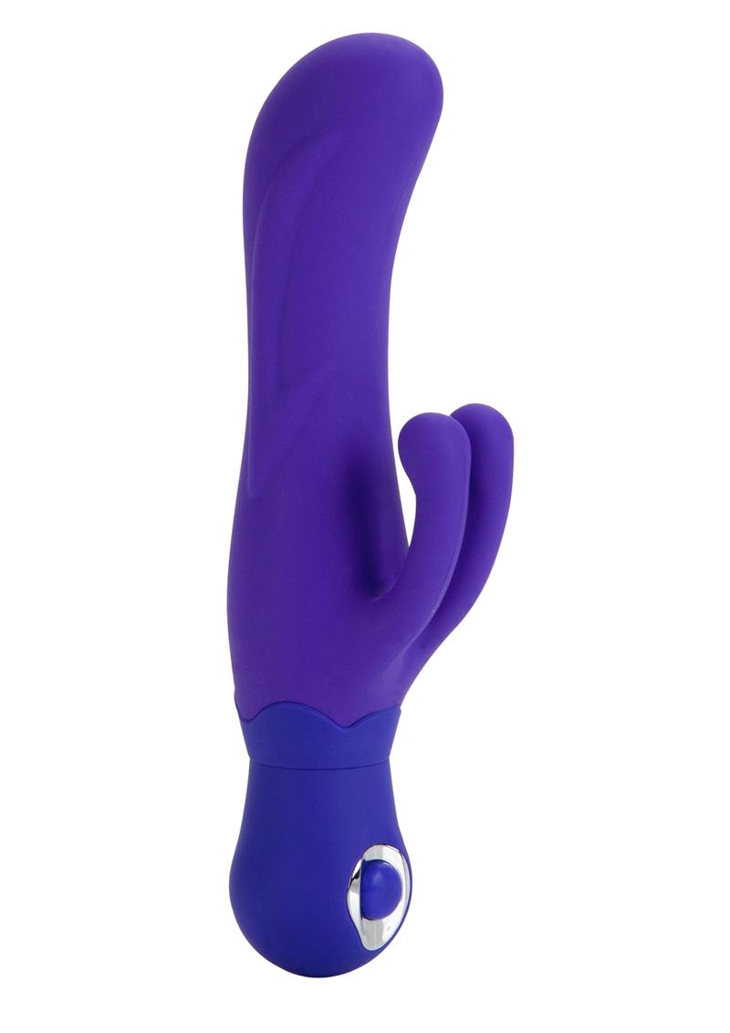 Vibrador doble de silicona resistente al agua color morado