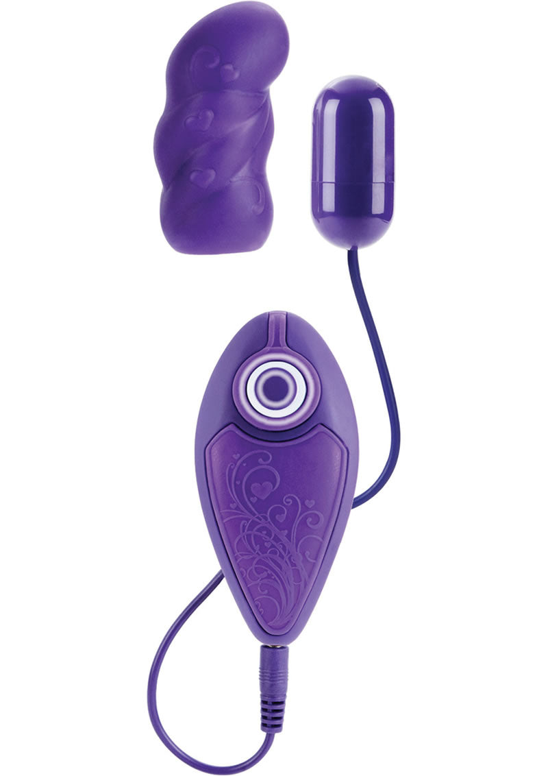 Posh 10 Function Pleasure Pack 4 Silicone Bullet With Sleeve Purple