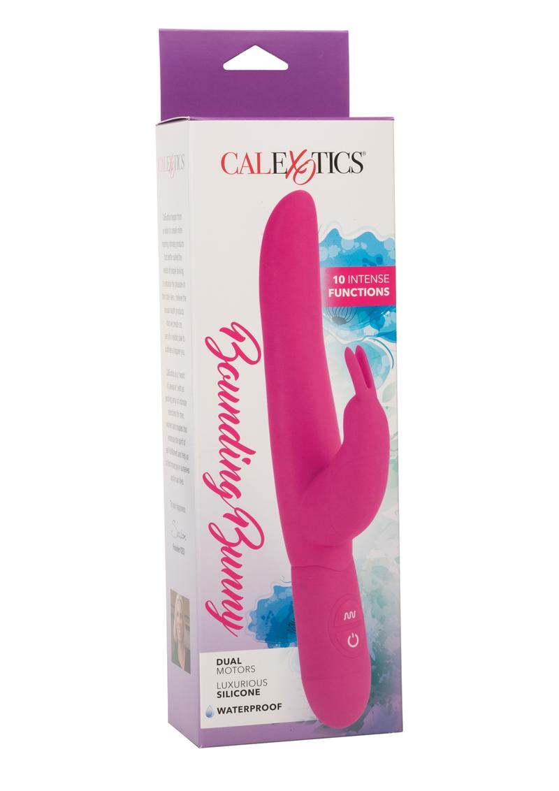 Vibrador de silicona con motor doble Bounding Bunny resistente al agua, color rosa