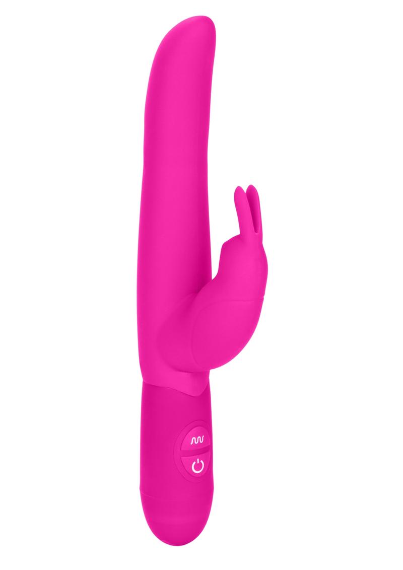 Vibrador de silicona con motor doble Bounding Bunny resistente al agua, color rosa