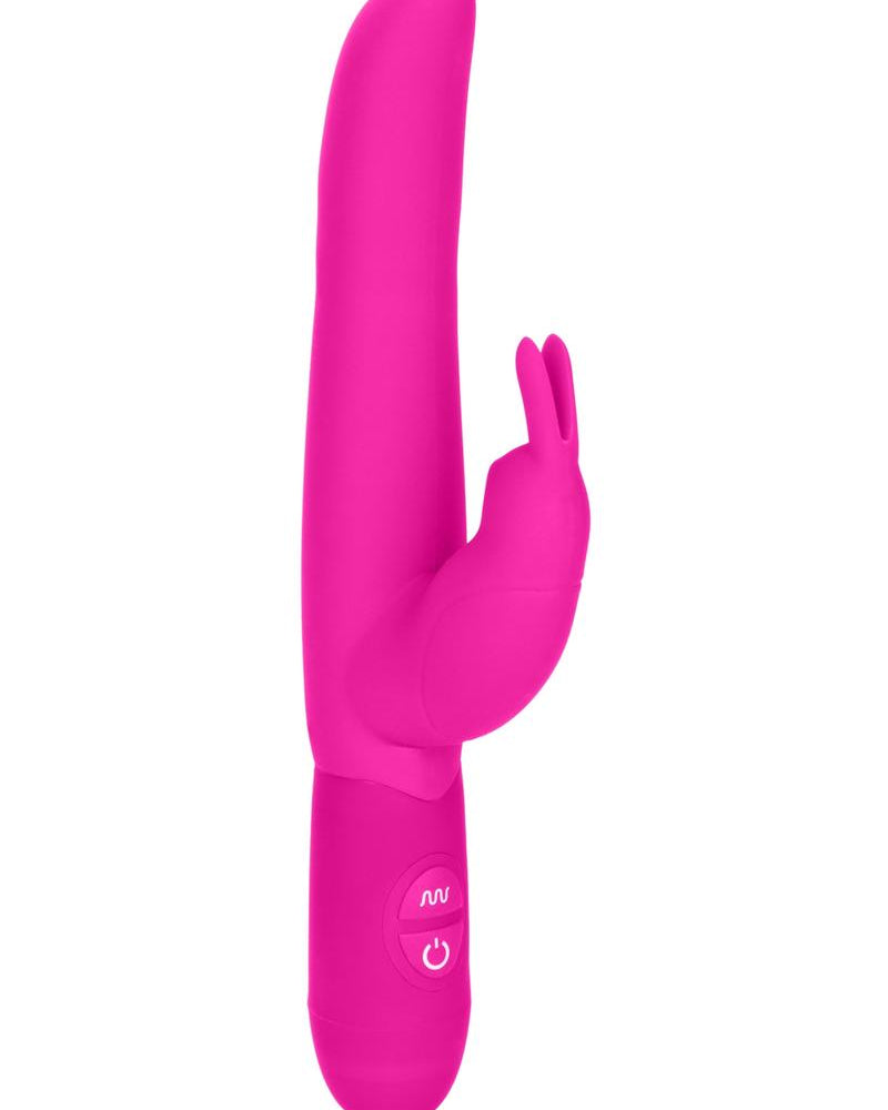 Vibrador de silicona con motor doble Bounding Bunny resistente al agua, color rosa