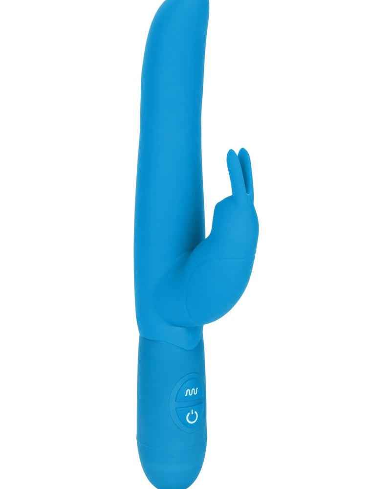 Vibrador de silicona de doble motor Bounding Bunny resistente al agua, color azul