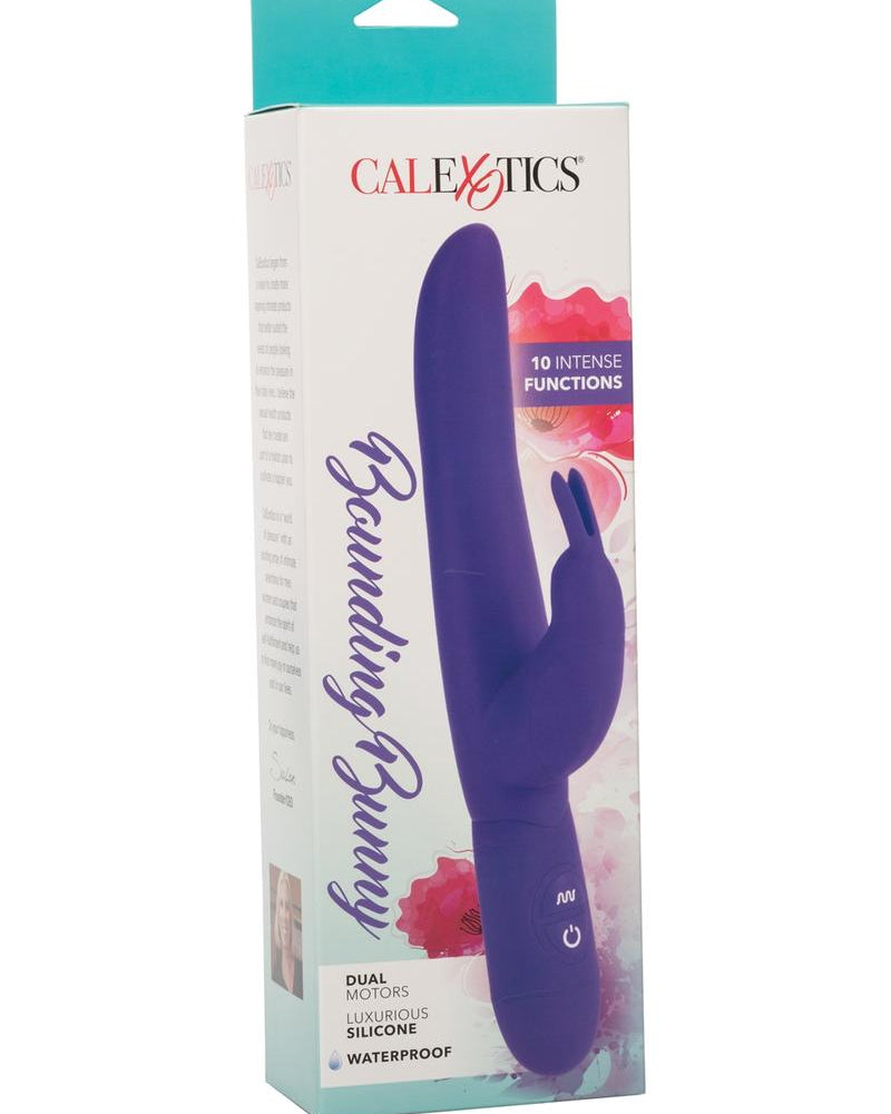 Vibrador de silicona con motor dual Bounding Bunny resistente al agua y morado