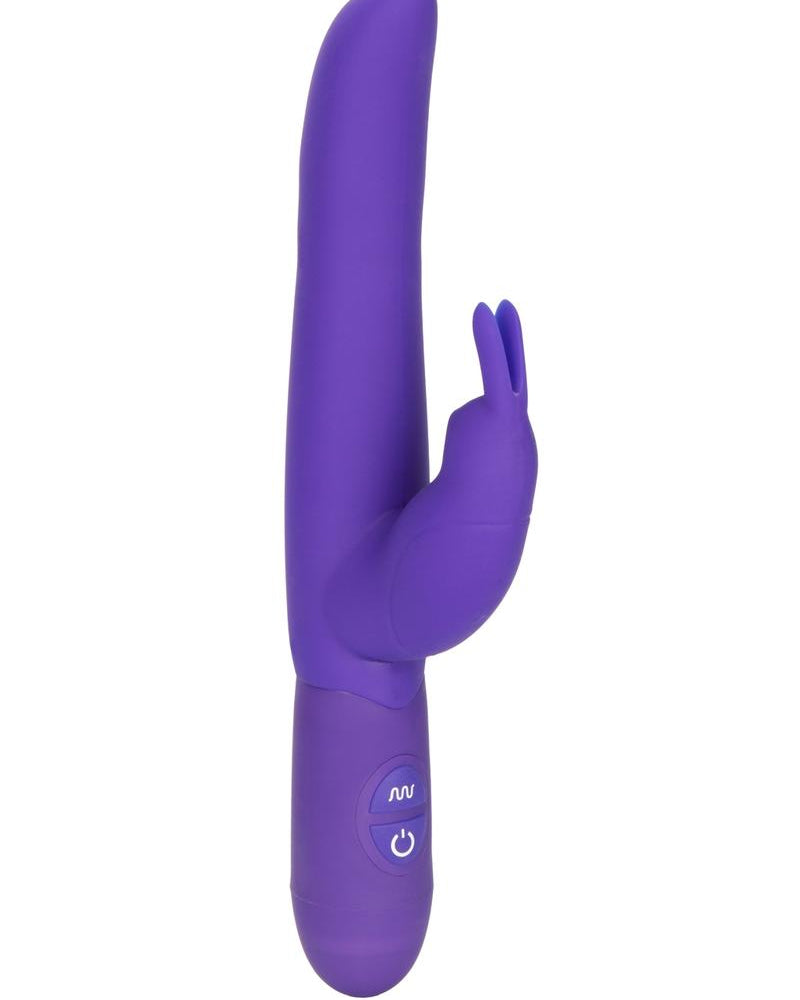 Vibrador de silicona con motor dual Bounding Bunny resistente al agua y morado