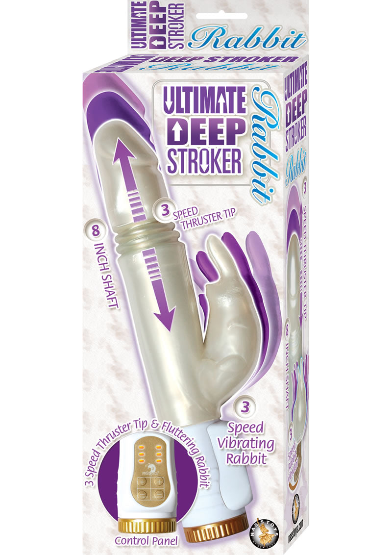 Ultimate Deep Stroker Rabbit Vibrator 10.75 Inch White