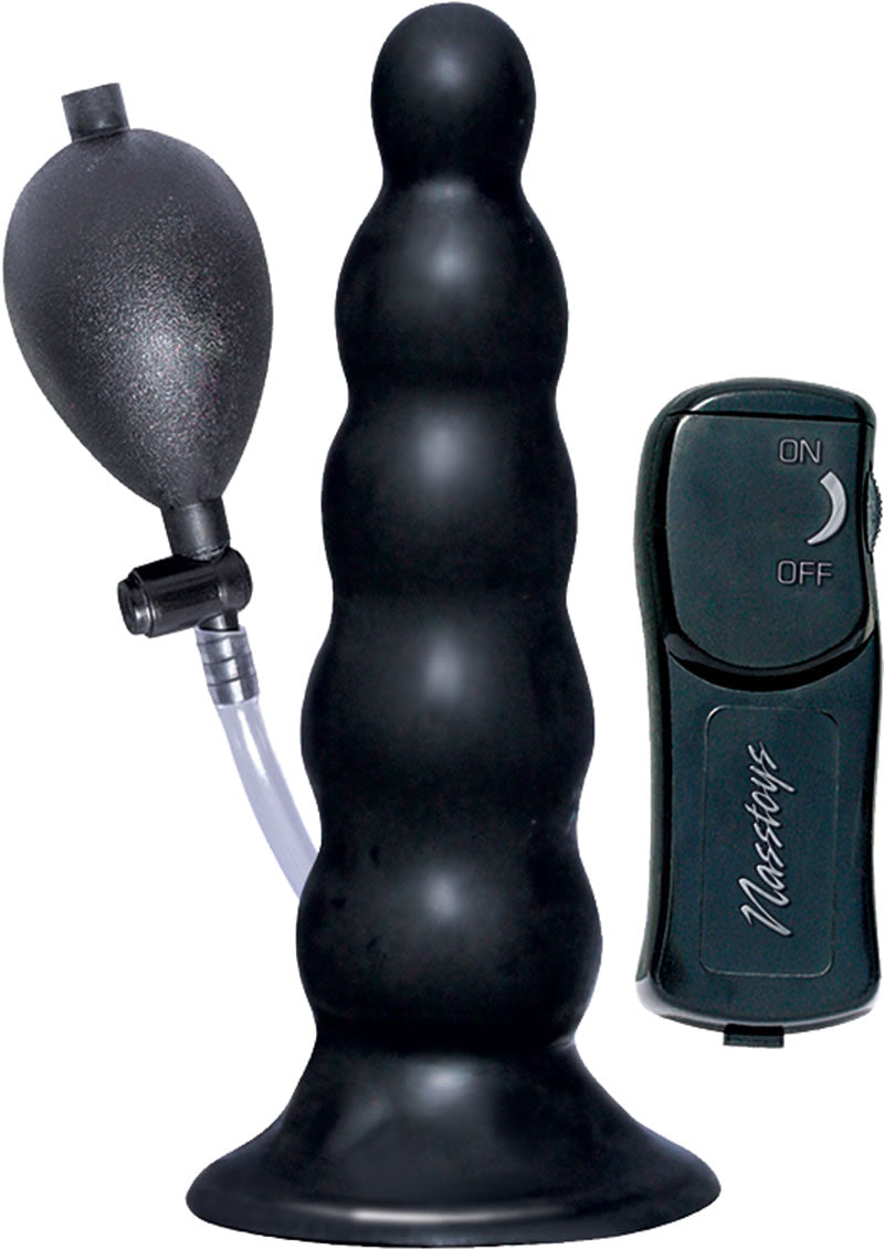 Expansor anal inflable con vibración Ram de 5,5 pulgadas, color negro