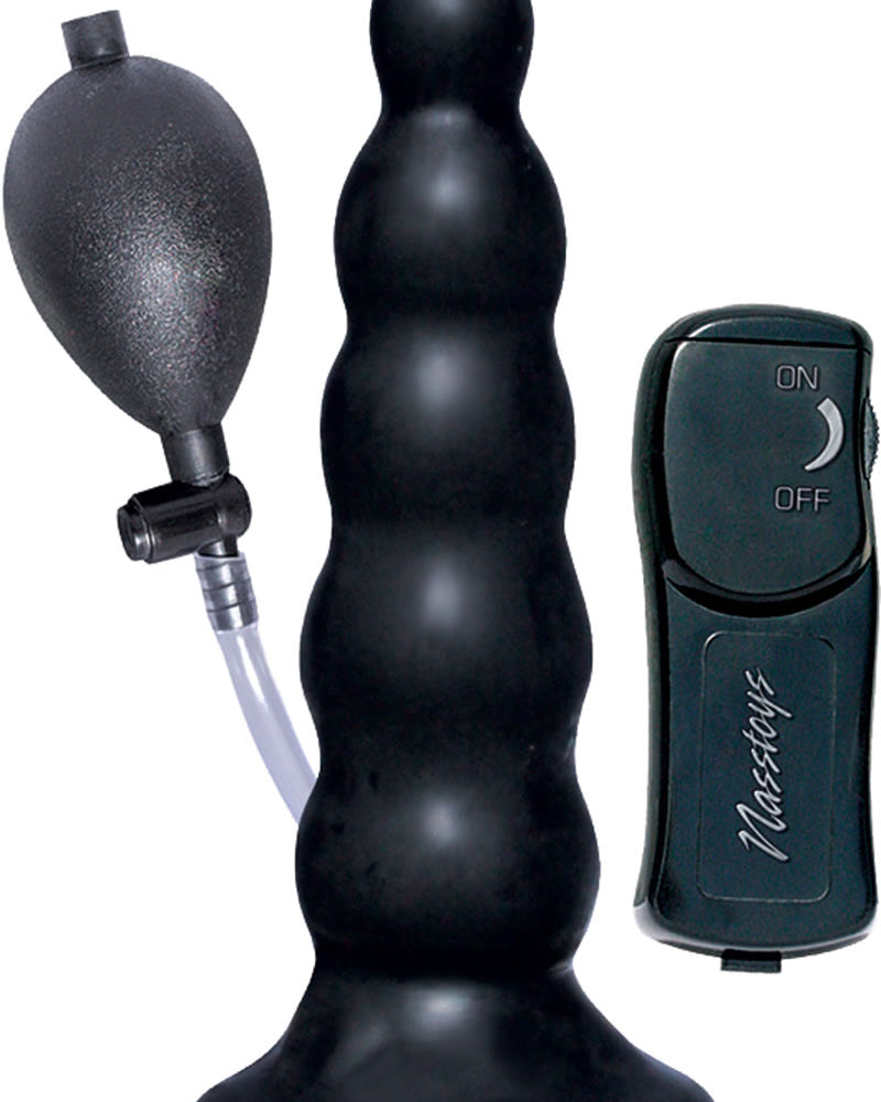 Expansor anal inflable con vibración Ram de 5,5 pulgadas, color negro