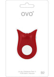 Ovo B2 Silicone Cock Ring Waterproof Red And Chrome