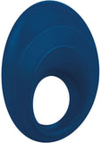 Ovo B5 Silicone Cock Ring Waterproof Blue And Chrome