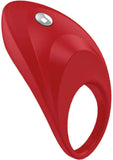 Ovo B7 Silicone Cock Ring Waterproof Red And Chrome
