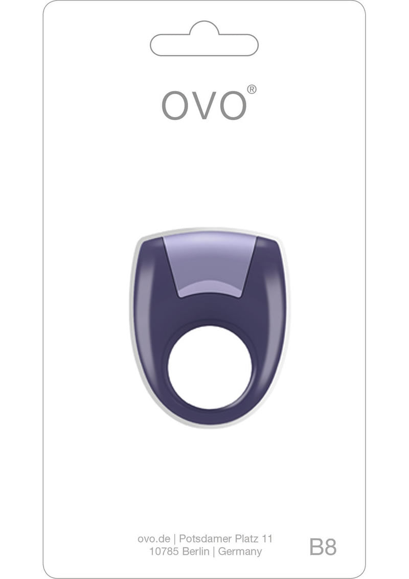 Ovo B8 Silicone Cock Ring Waterproof Lilac And Metallic Lilac