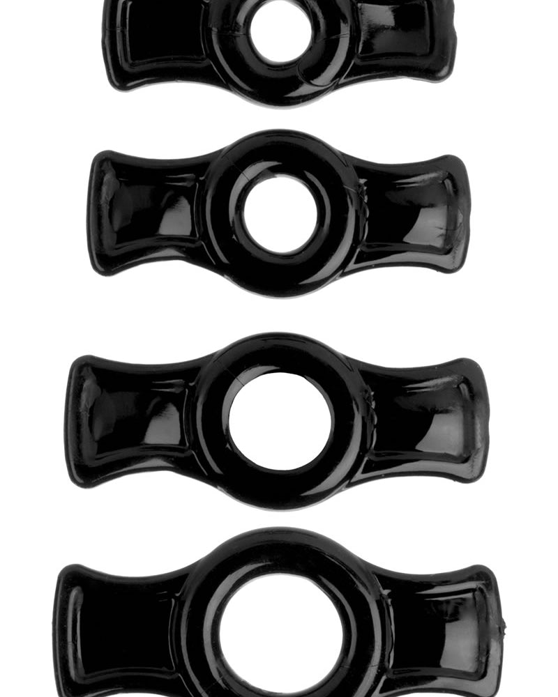 TitanMen Tools Cock Ring Set Black 4 Each Per Set