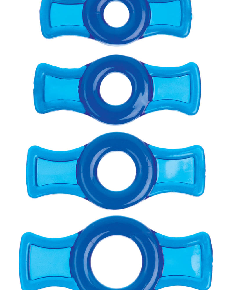 TitanMen Tools Cock Ring Set Blue 4 Each Per Set