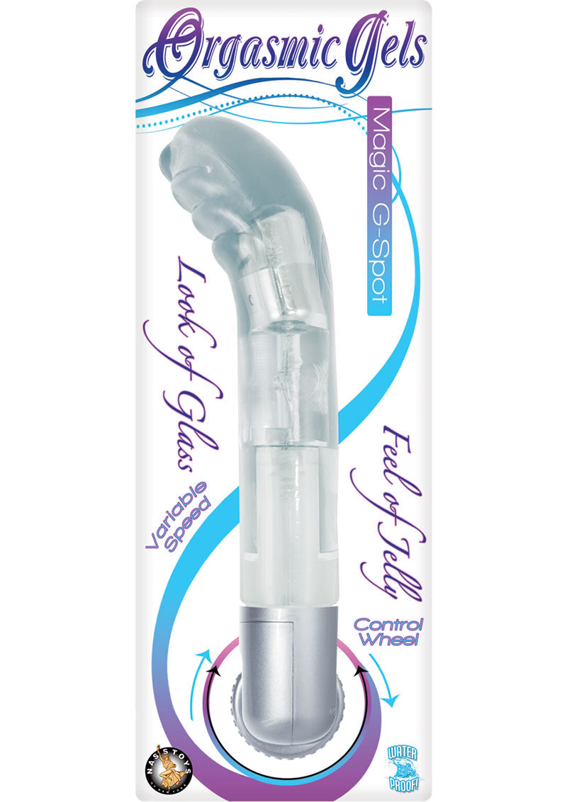Orgasmic Gels Magic G Spot Vibrator Waterproof Clear 6.5 Inch
