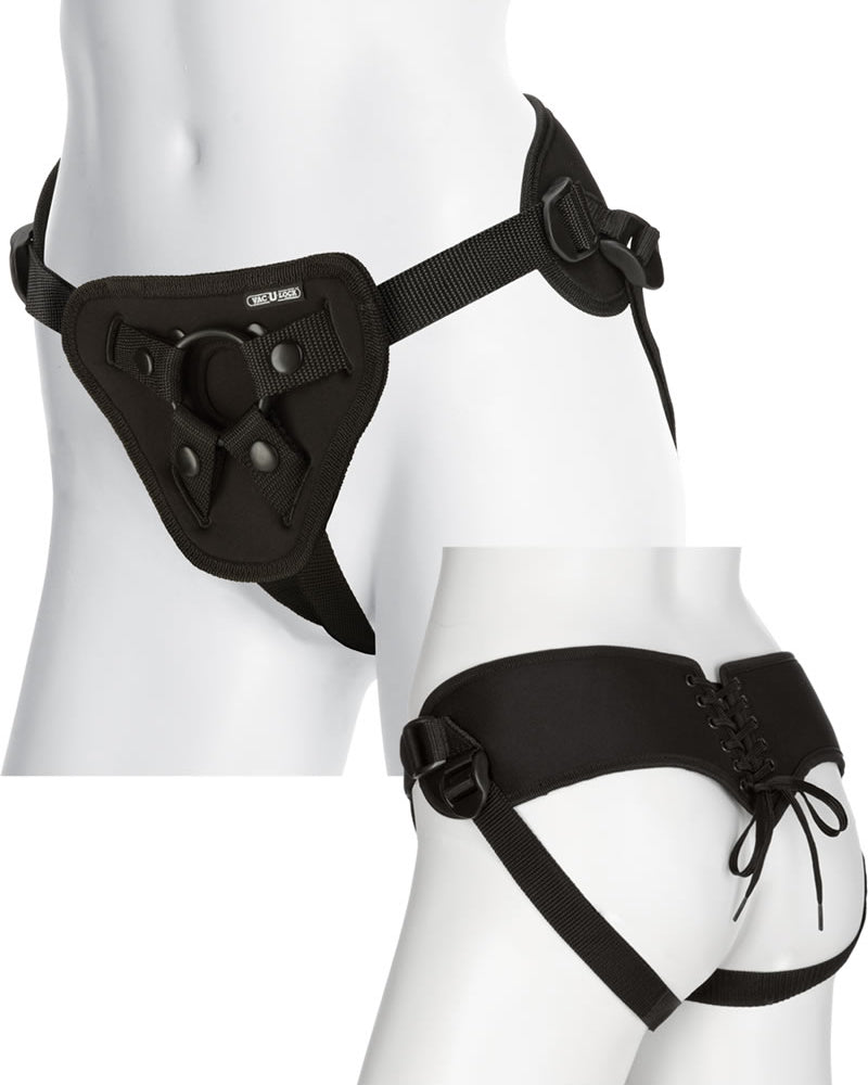 Vac U Lock Platinum Corset Harness With Plug Black Adjust Up To 60 Inch Waist