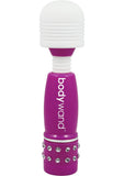 Mini masajeador Bodywand Neon Edition morado de 4 pulgadas