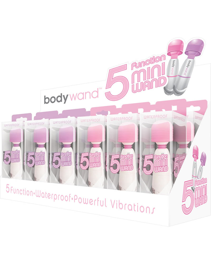 Mini masajeadores Bodywand de 5 funciones, 12 unidades por expositor