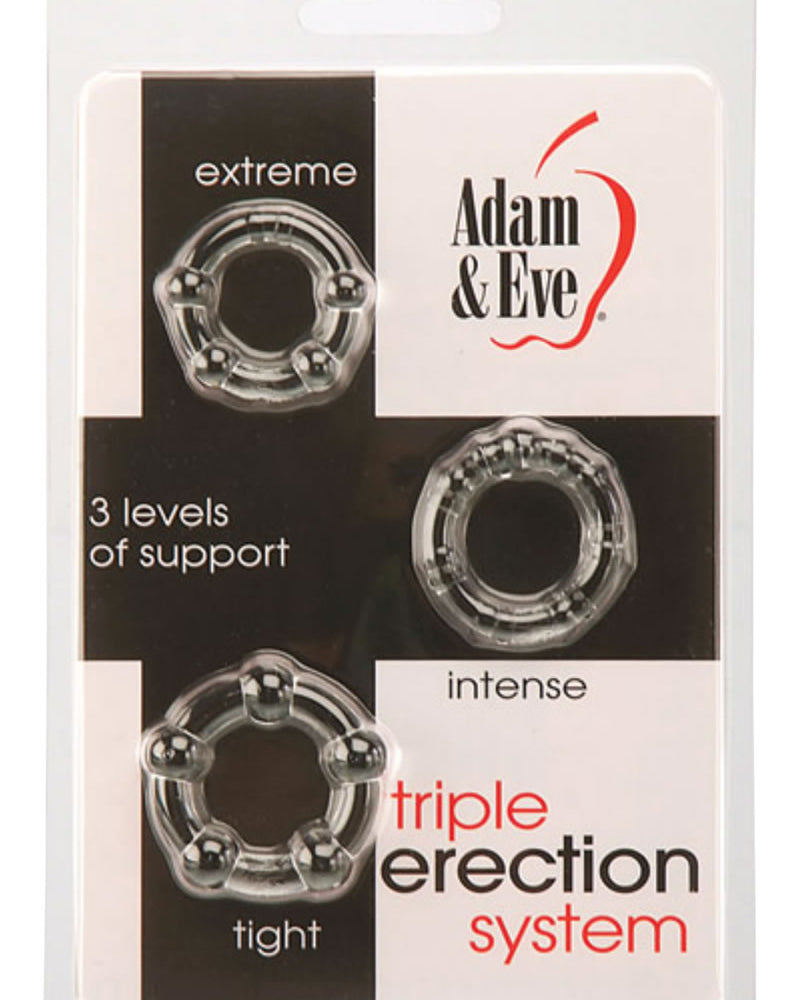 Adam and Eve - Triple Erection System Jelly Cockring (Set 3 Each)