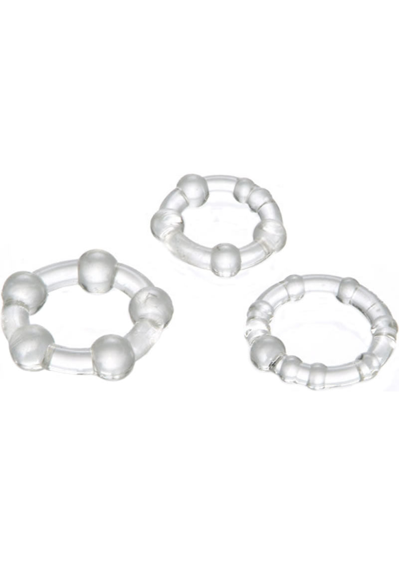 Adam and Eve - Triple Erection System Jelly Cockring (Set 3 Each)