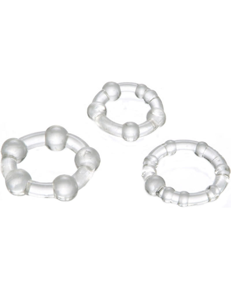Adam and Eve - Triple Erection System Jelly Cockring (Set 3 Each)