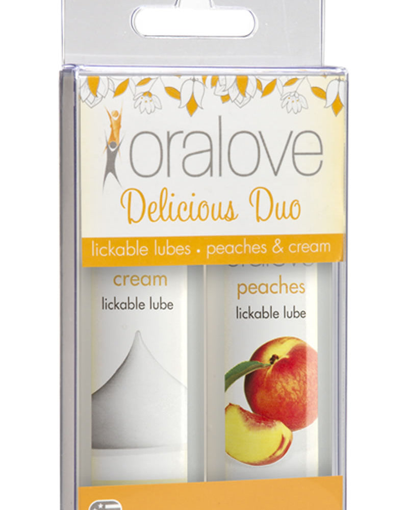 Oralove Delicious Duo Lickable Peaches And Cream Lubes 1 Ounce 2 Each Per Set
