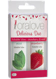 Lubricantes Oralove Delicious Duo para lamer de fresa y menta, 1 onza, 2 unidades por juego