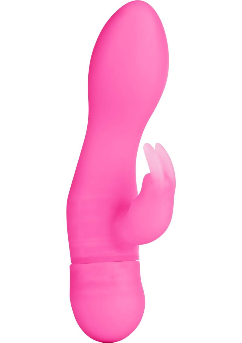 Silicone Jack Rabbit One Touch Vibrator Waterproof Pink 4.25 Inch