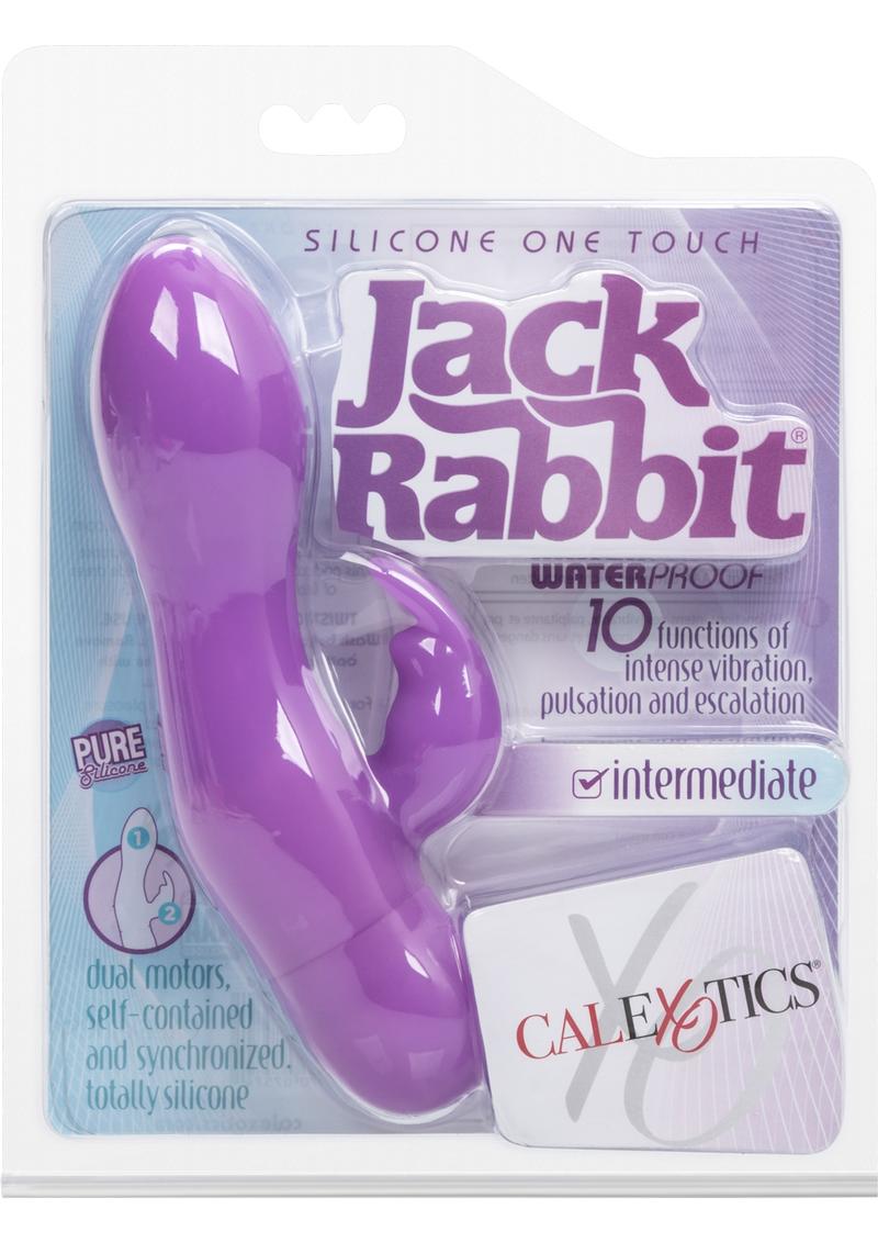 Silicone Jack Rabbit One Touch Vibrator Waterproof Purple 4.25 Inch