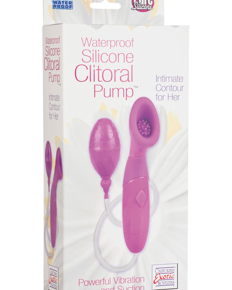 Bomba de clítoris de silicona resistente al agua de color rosa