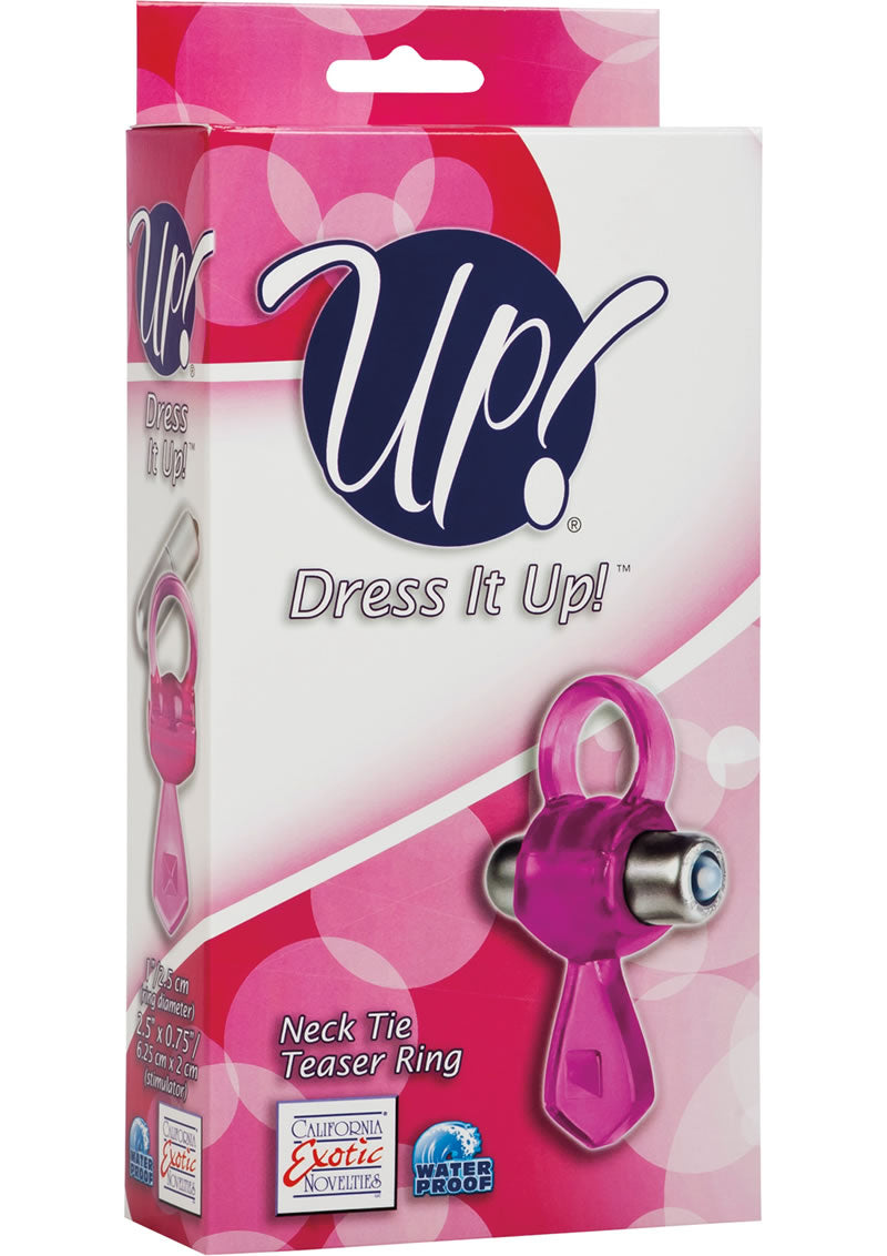 Up Dress It Up - Anillo para el pene con lazo para el cuello, resistente al agua, color rosa