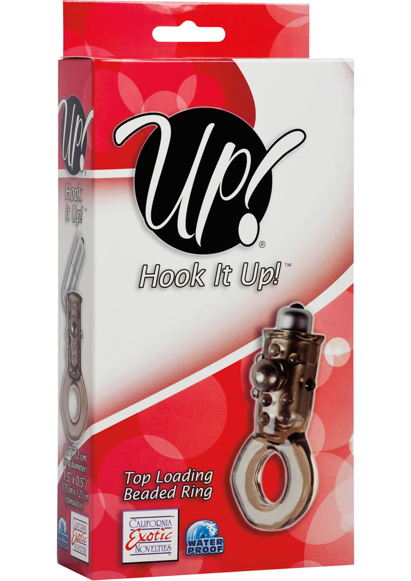 Anillo para el pene con cuentas de carga superior Up Hook It Up, resistente al agua y al humo