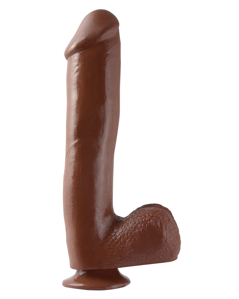 "Basix Rubber Works - 10 Inch Dong With Suction - Brown PD4222-29"